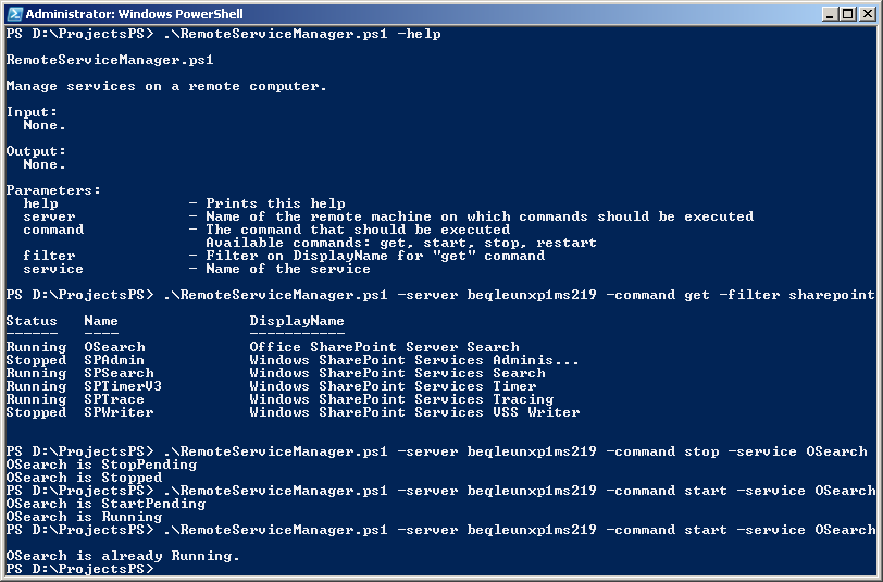 A screenshot with the script in action