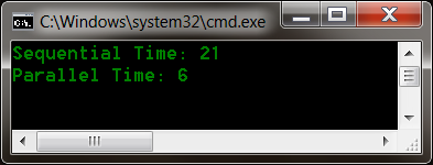 Result of comparison sequential - parallel